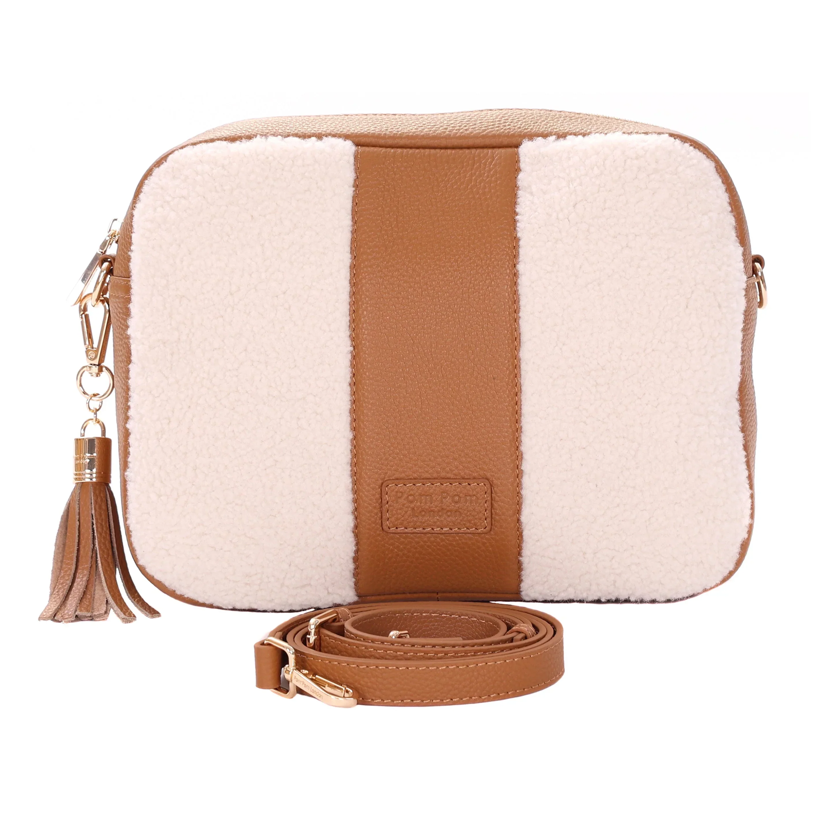 City Plus Faux Fleece & Leather Bag Maple - Image 2