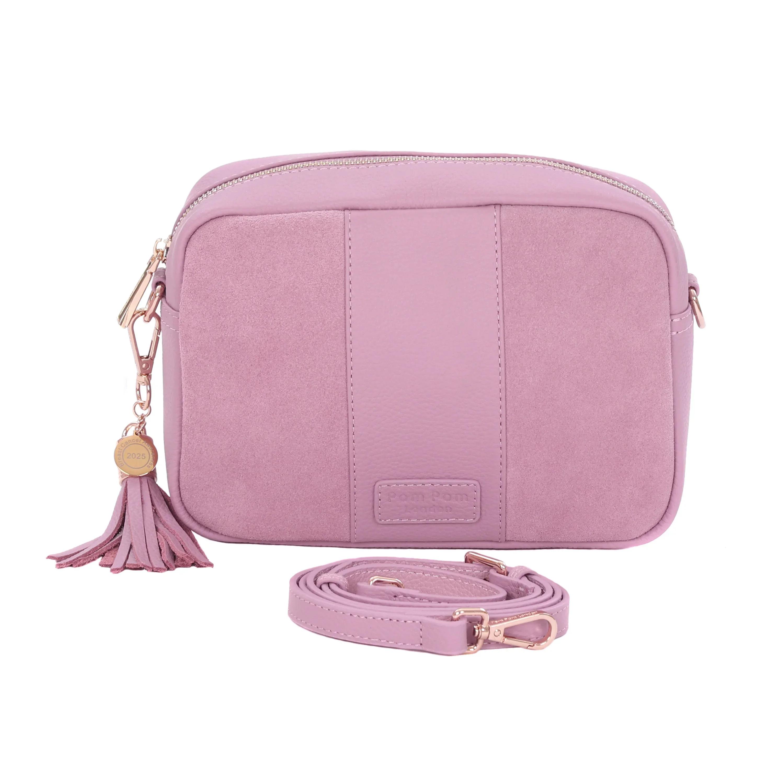 City Suede & Leather Bag Pink - Image 3