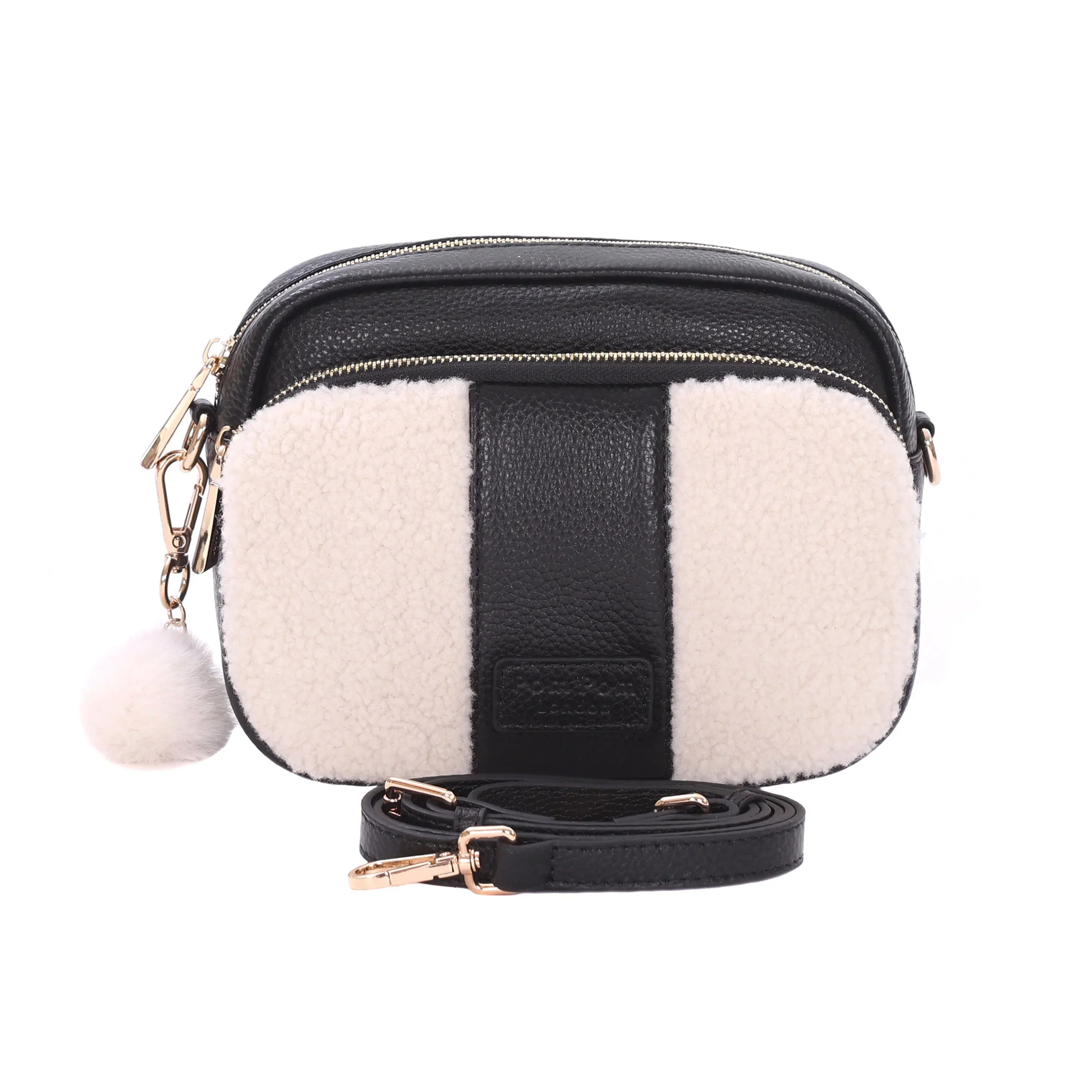 Original Faux Fleece & Leather Bag Black - Image 2