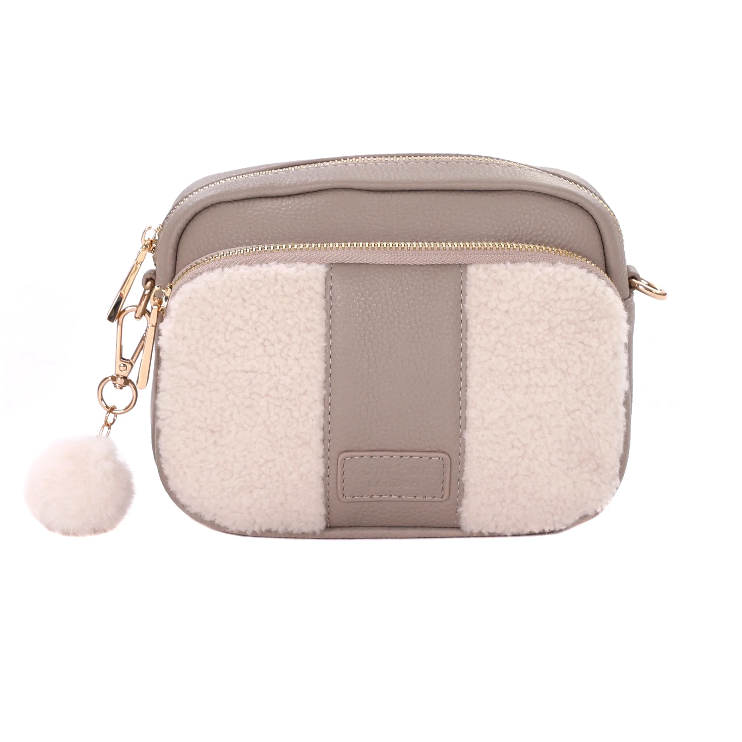 Original Faux Fleece & Leather Bag Stone