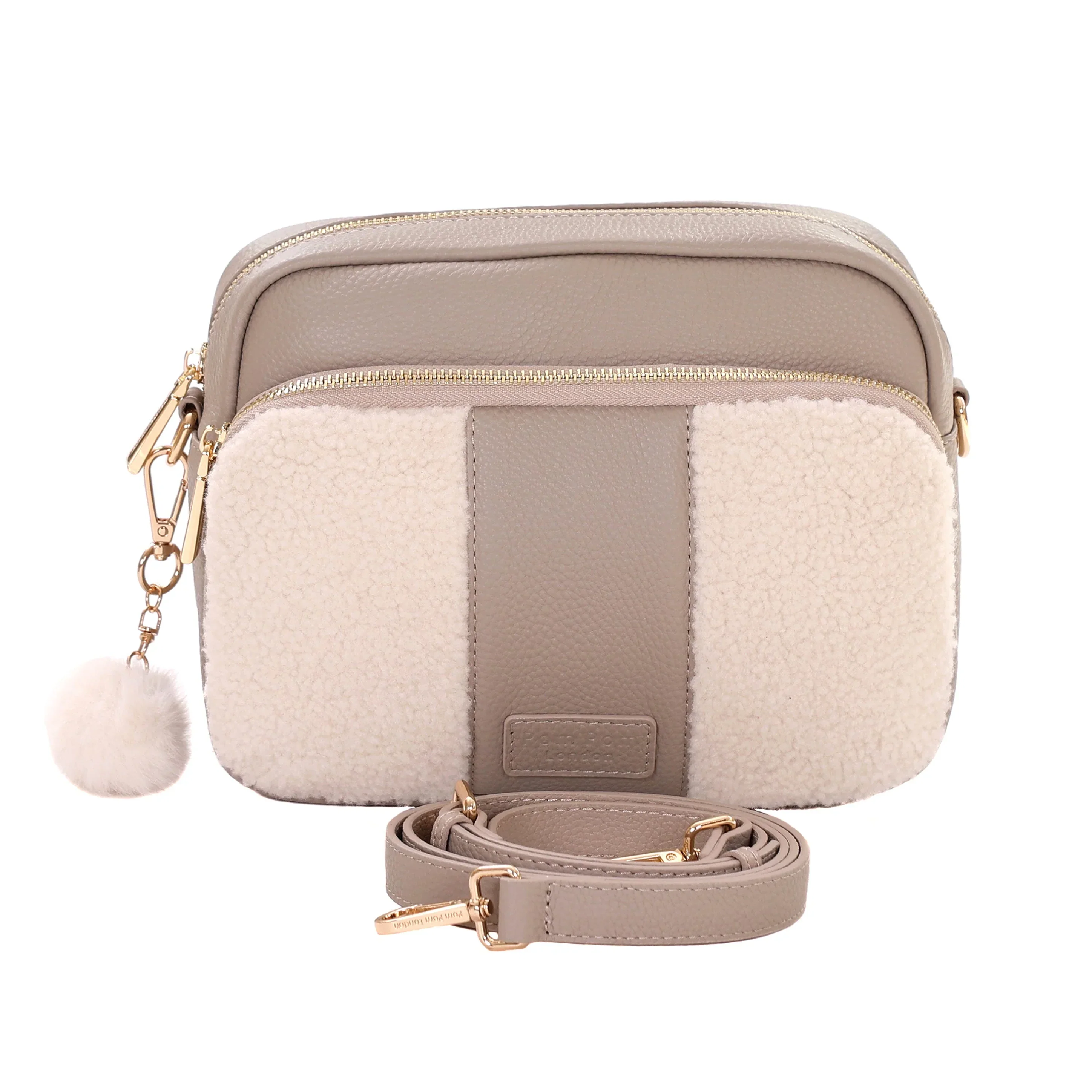 Original Plus Faux Fleece & Leather Bag Stone - Image 2