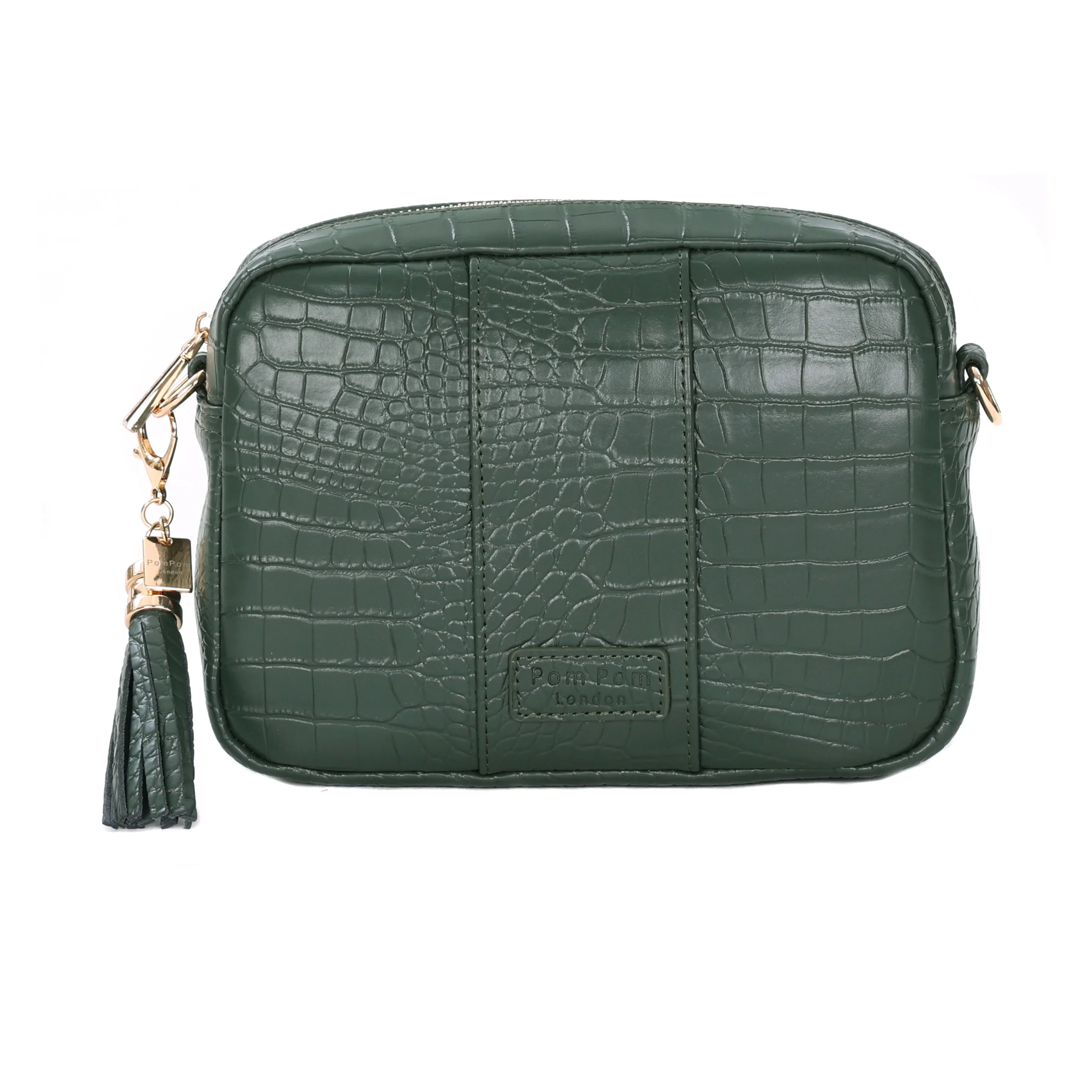 Pom Pom London City Bag Croc Pine Green