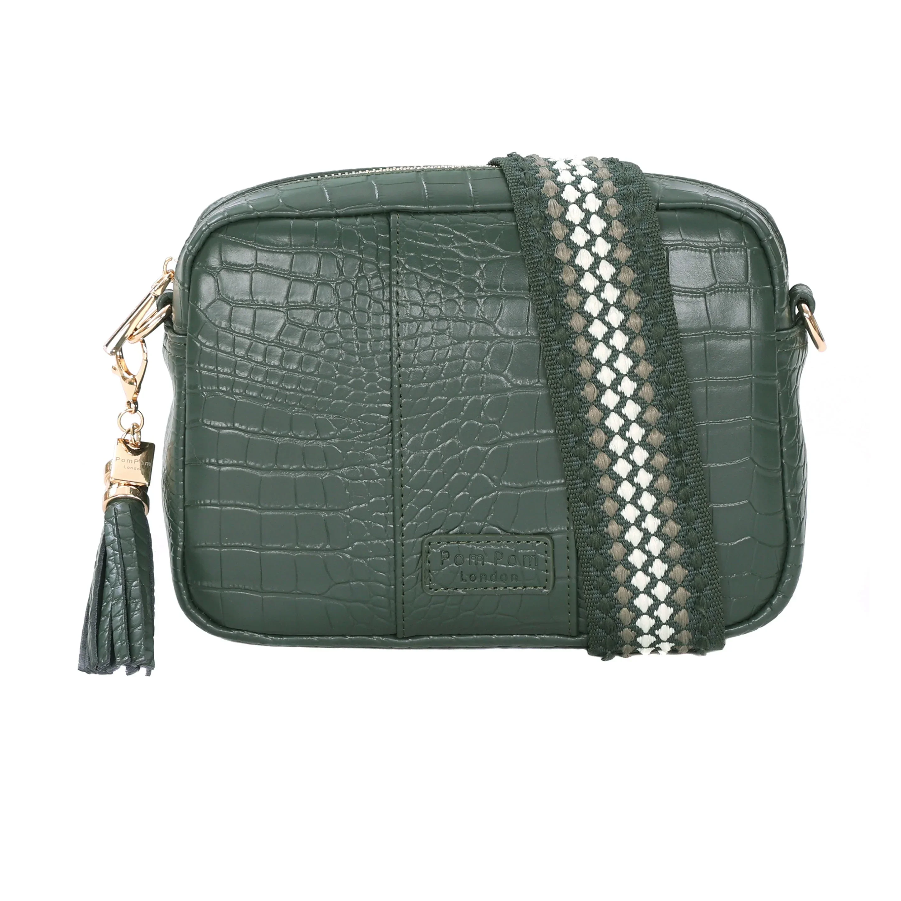 Pom Pom London City Bag Croc Pine Green - Image 2