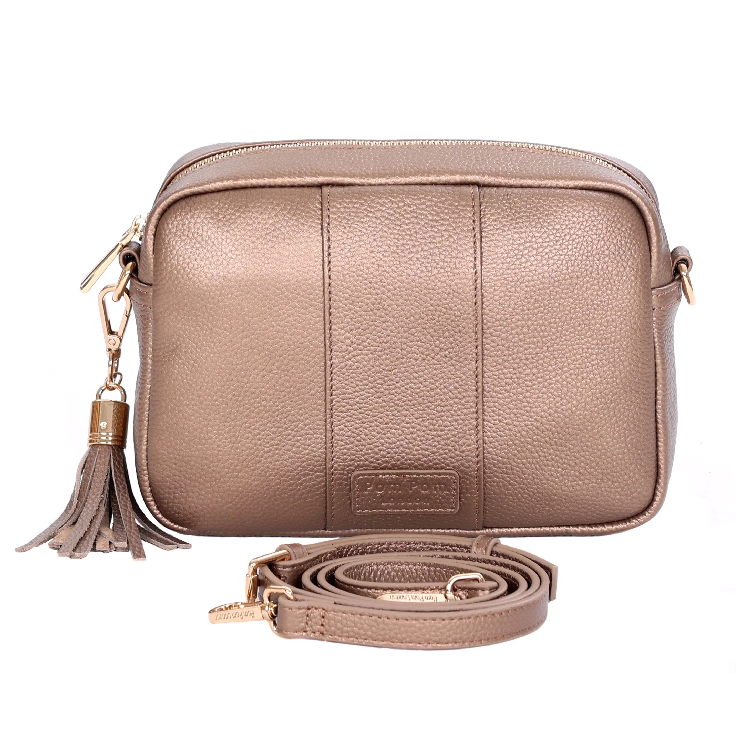 Pom Pom London City Bag Metallic Bronze - Image 4