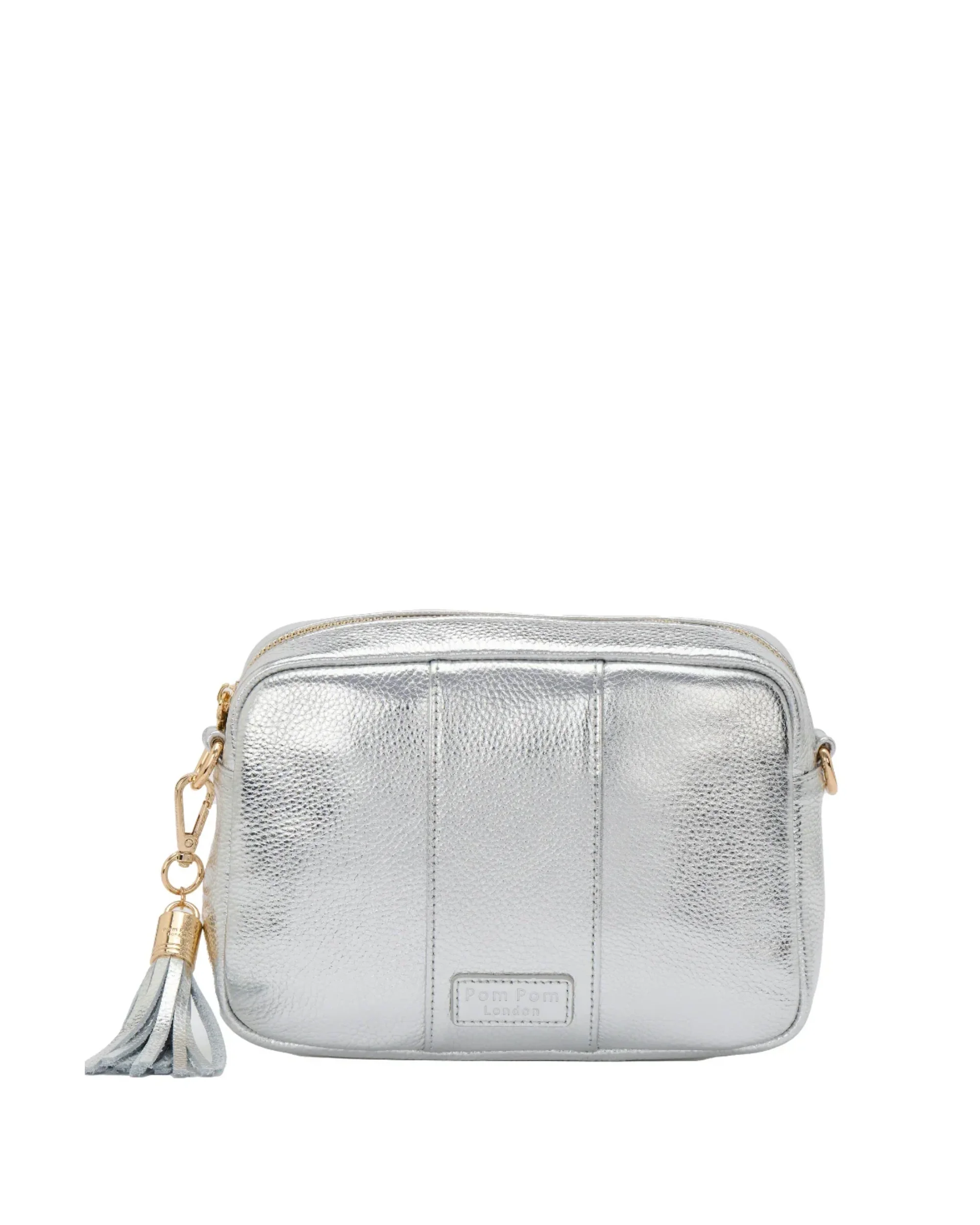 Pom Pom London City Bag Metallic Silver