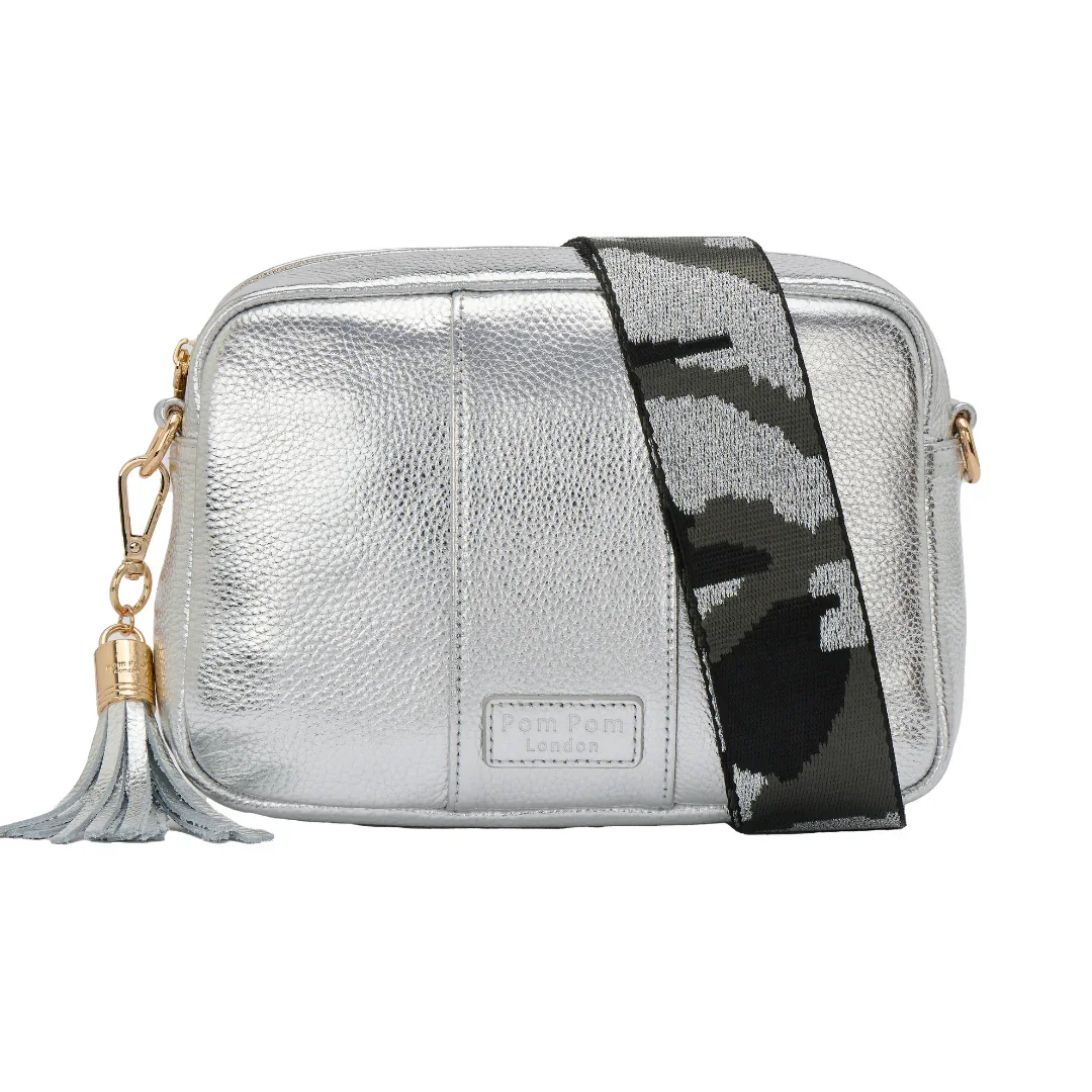 Pom Pom London City Bag Metallic Silver - Image 3