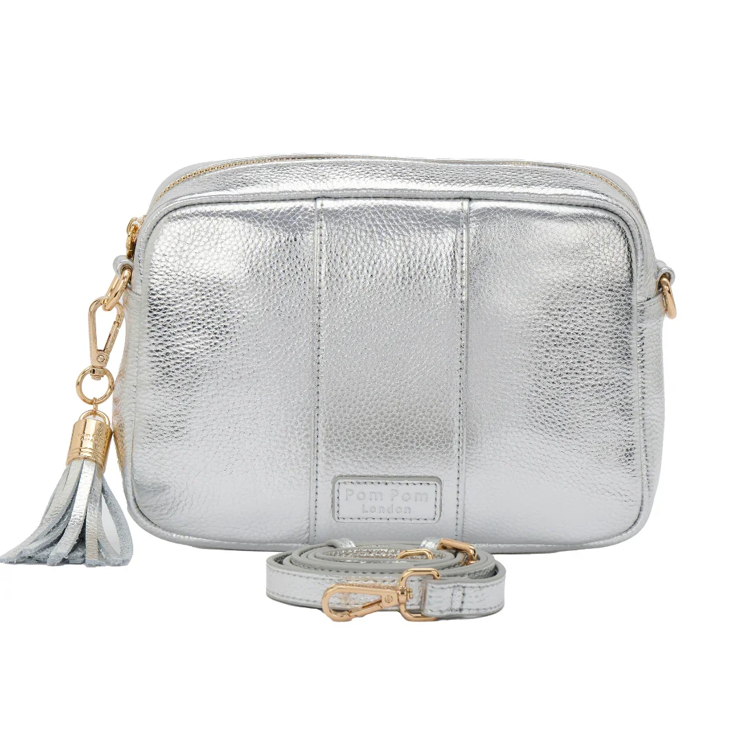 Pom Pom London City Bag Metallic Silver - Image 4