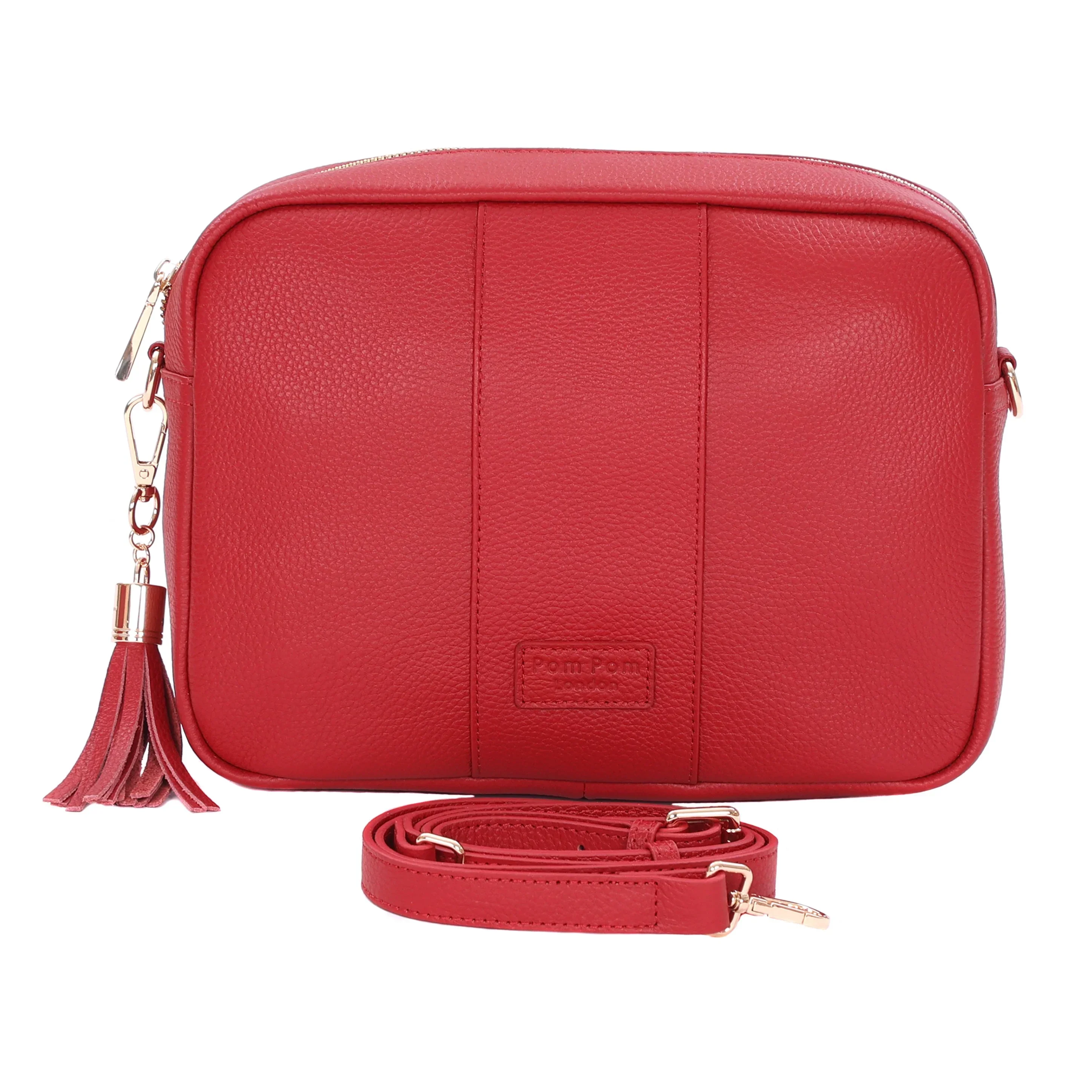 Pom Pom London City Plus Bag Crimson Red - Image 4