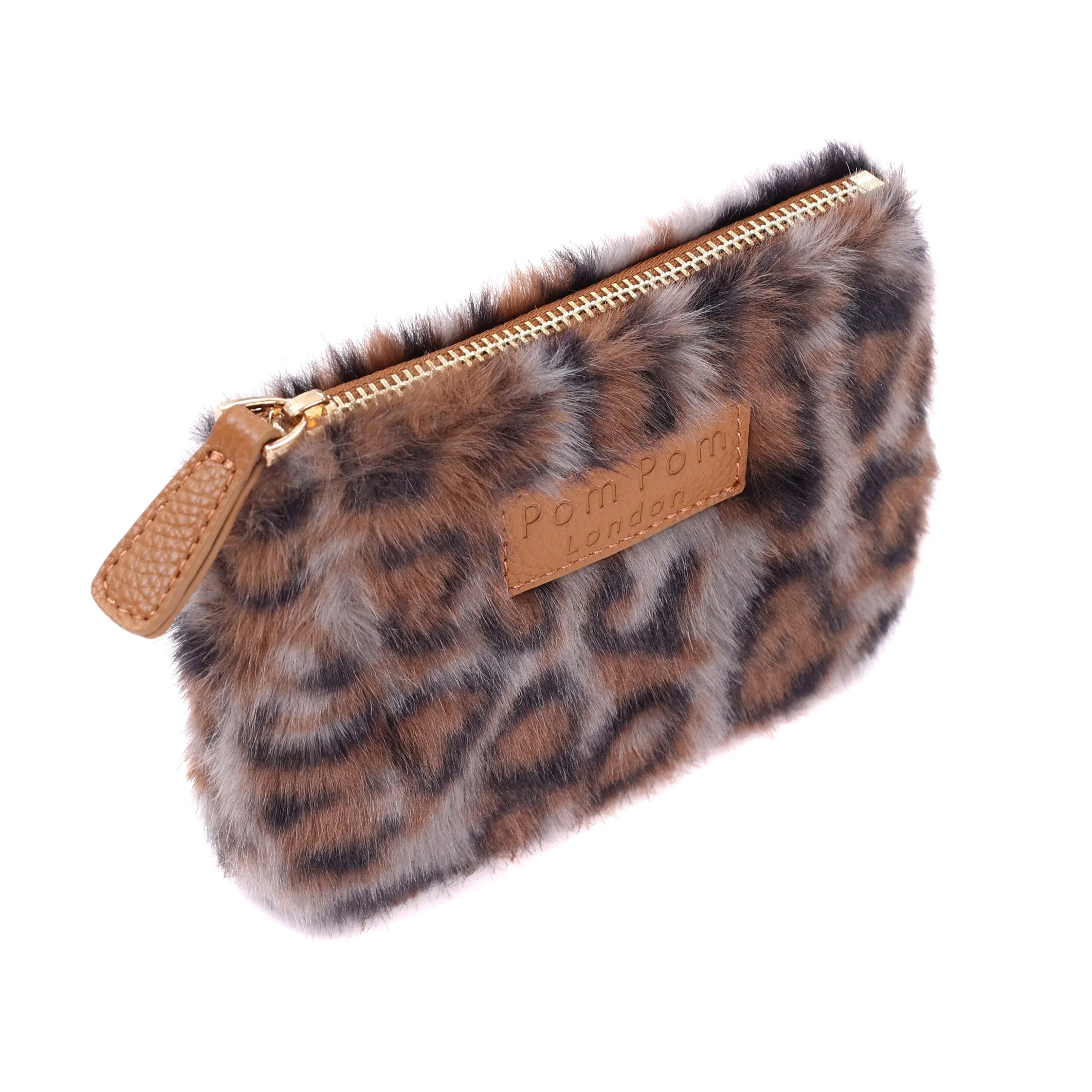 Pom Pom London City Plus Bag Leopard Print Faux Fur Maple Bundle - Image 3