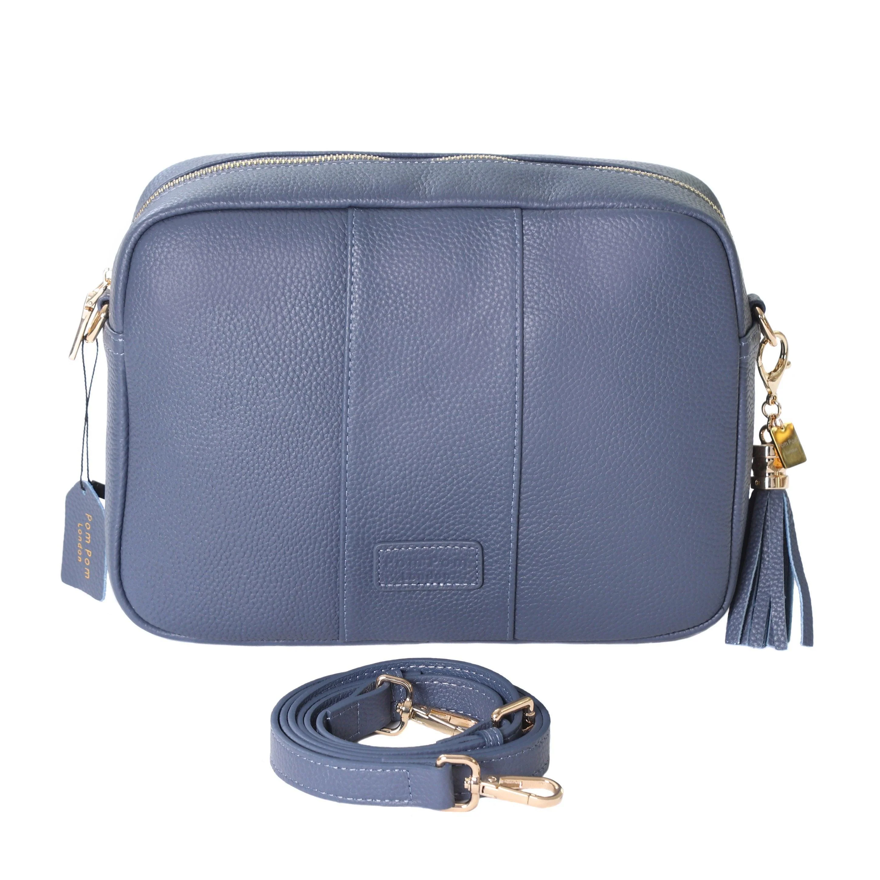 Pom Pom London City Plus Bag Slate Blue - Image 3
