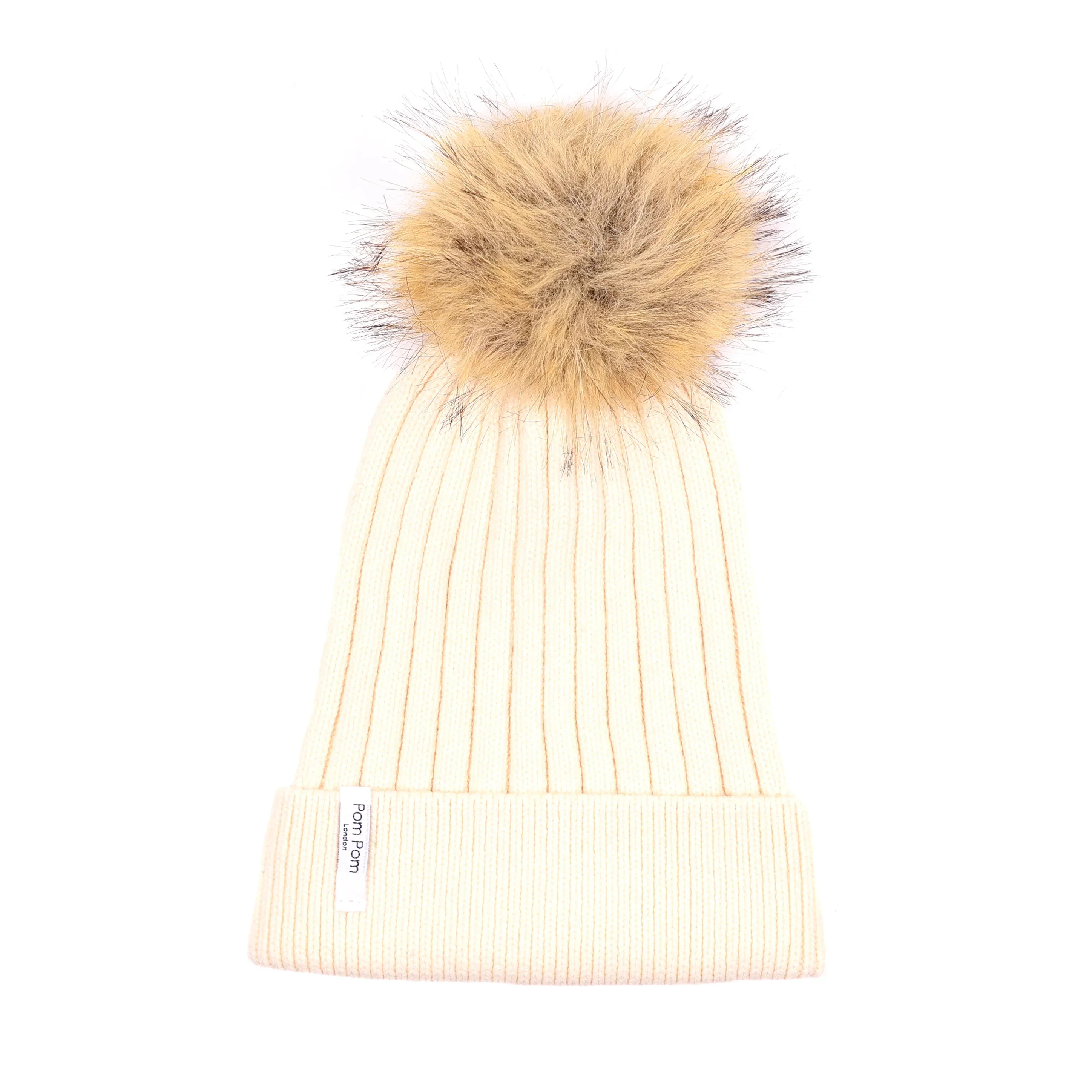Ribbed Cashmere Hat Cream