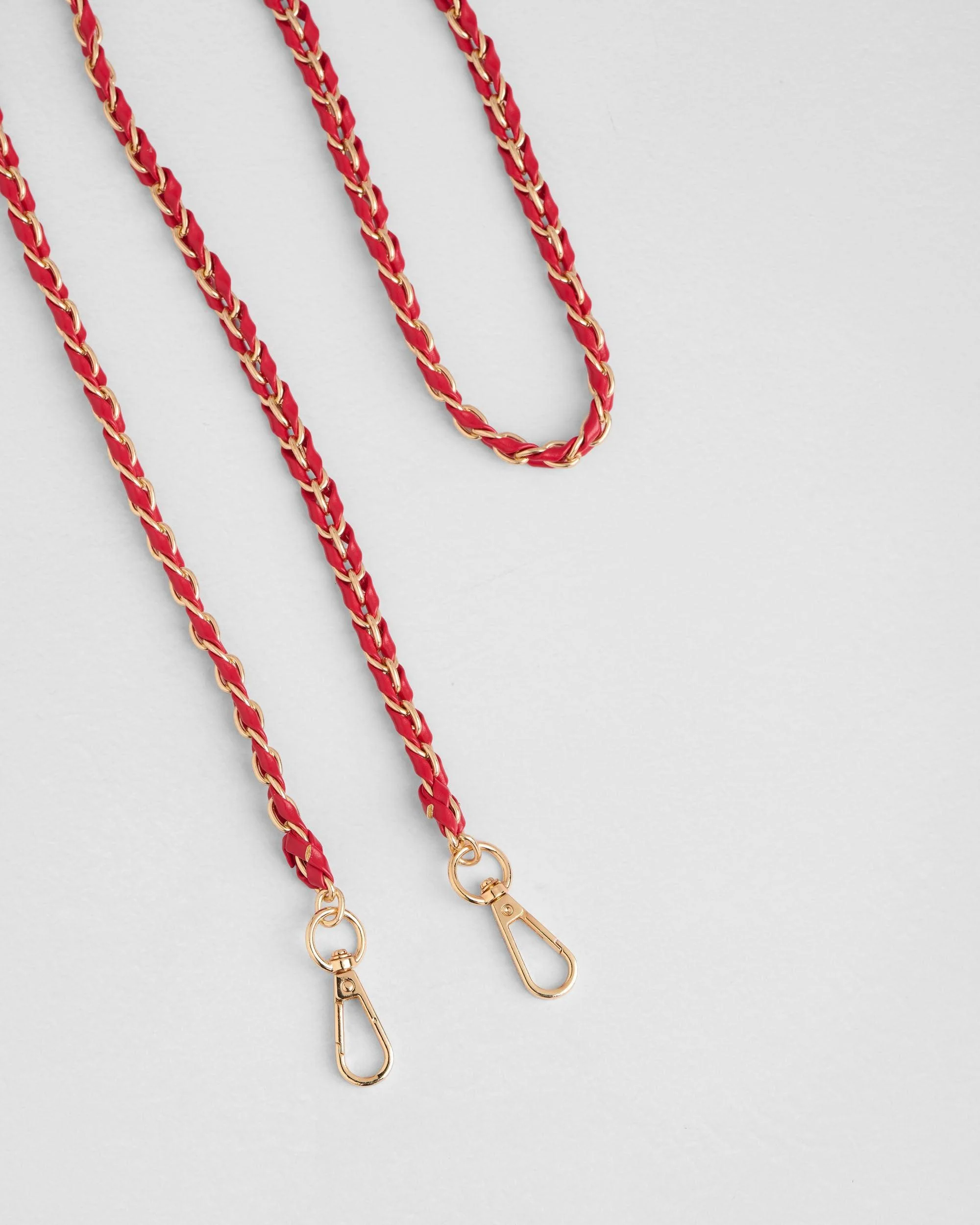 Strap Gold Chain Crimson Red Weave